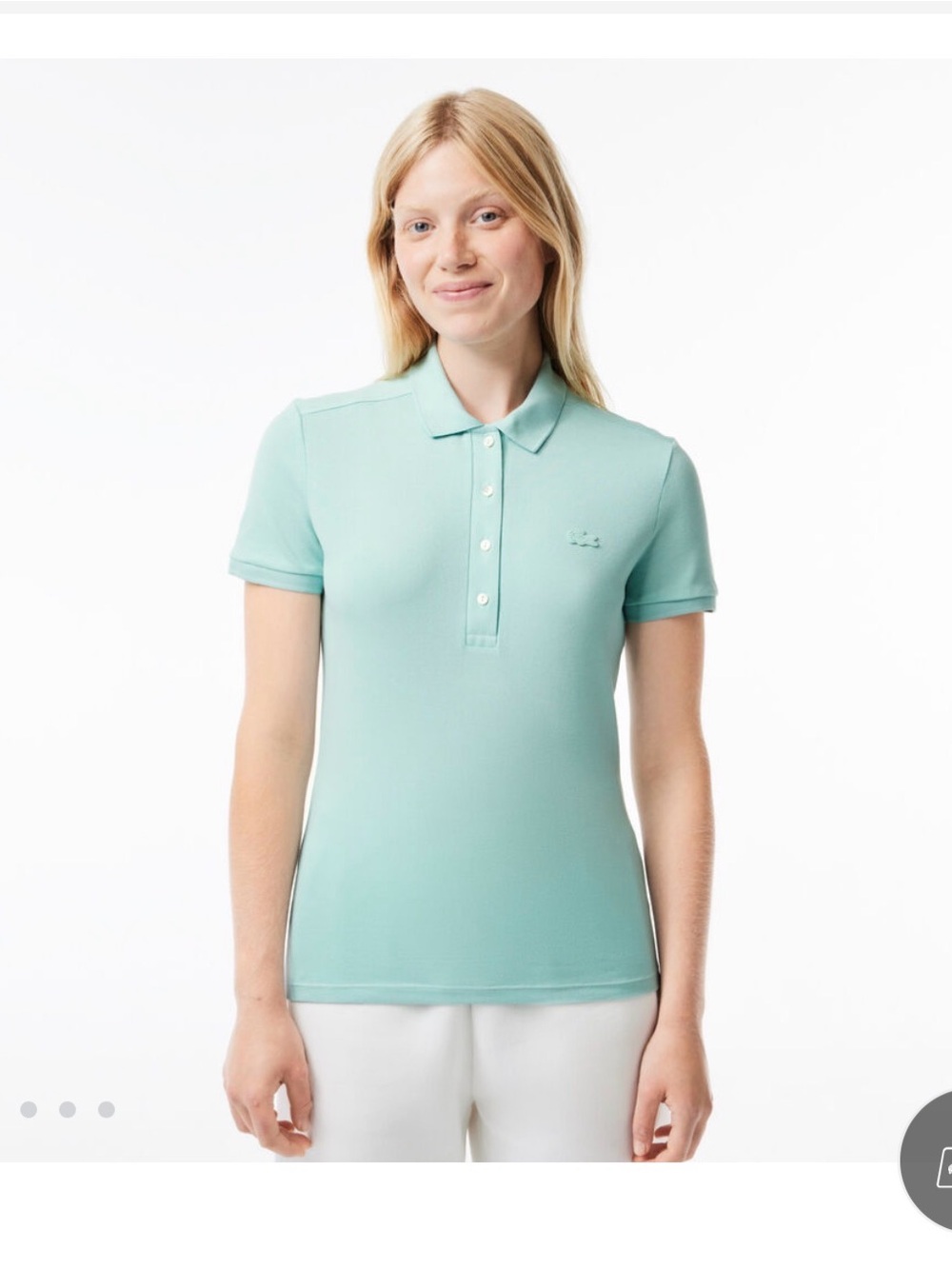 Women's Lacoste L.12.D Slim Fit Stretch Mini Piqué Polo Size Medium Like New!